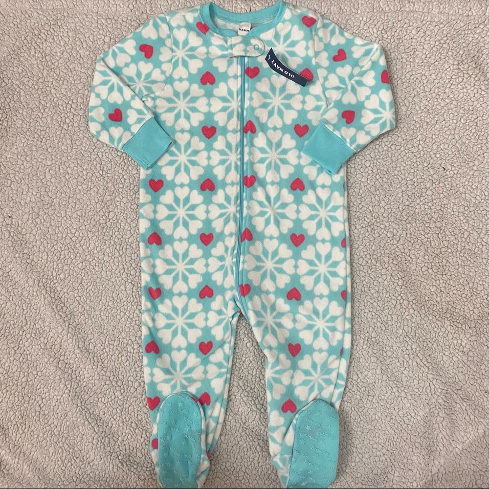 Baby Girl Footed Sleeper with Zip; Old Navy; 18-24 Months - Picture 1 of 7